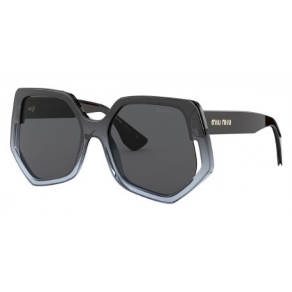 MIU MIU GREY GRADIENT GEOMETRIC SUNGLASSES SMU 07V - Picture 5 of 14